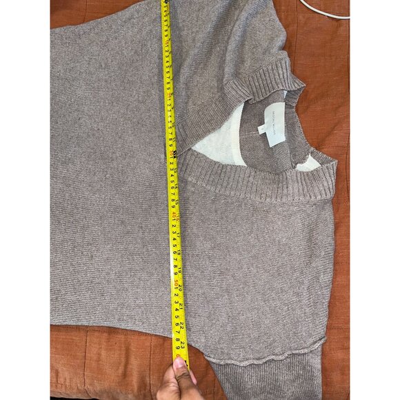 Brochu Walker Beige V-Neck Sweater S Womens Wool & Cashmere Blend - Picture 5 of 8